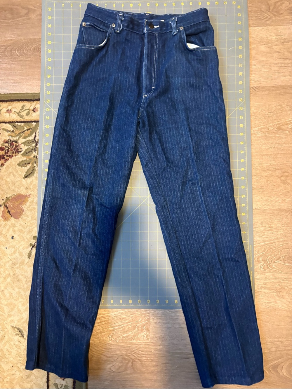 Vintage Prospector Women’s Navy Pinstriped Jeans